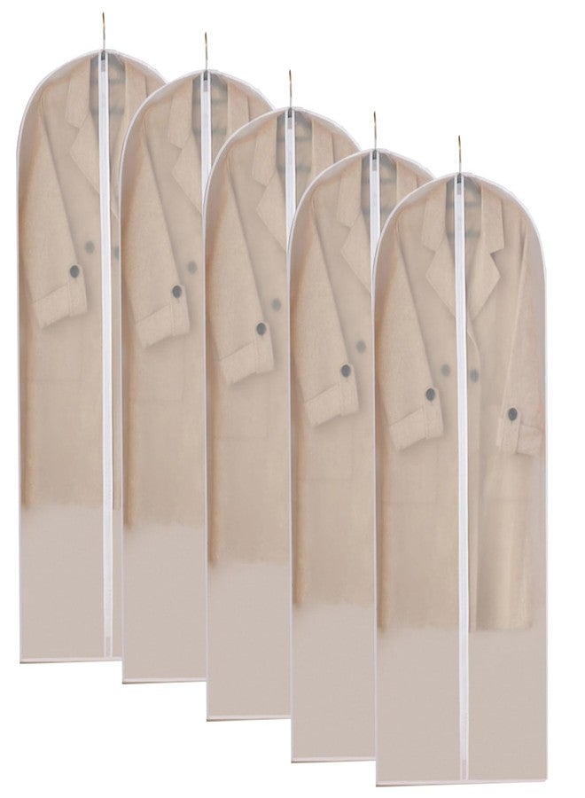 COVRA 5-Pack 24" x 50" Clear Garment Bags with Zipper for Hanging Clothes - Clothes Storage Bags for Coats, Jackets, Dresses, Suits, and Shirts - Image 1